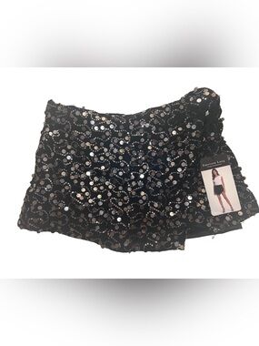 Emerson Lang Black Sequin Skort - Shimmering Party Style